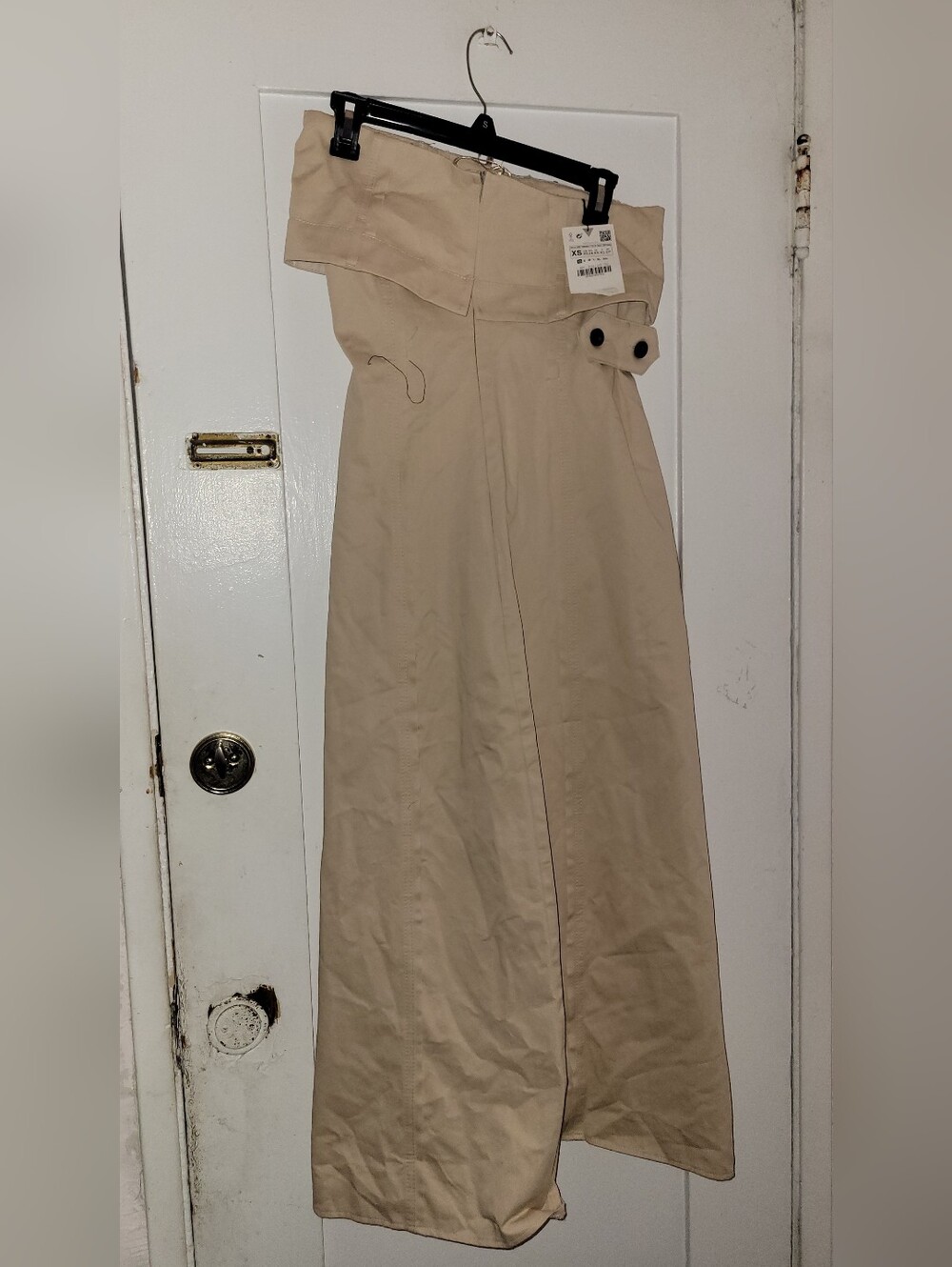 Zara Woman Beige Sleeveless Dress Trench Straight Neck Size XS - Picture 5 of 8